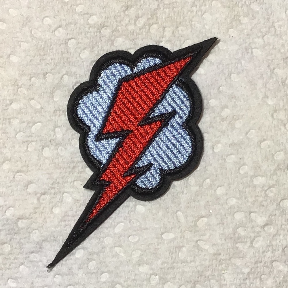 Lightning bolt iron on patch